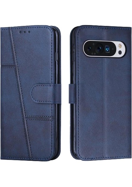 Google Piksel 9 Kart Ekleme Kickstand Tam Koruma Pu Için Flip Case (Yurt Dışından)