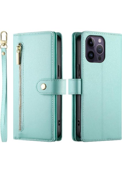 IPhone 14 Için Flip Case Pro Max Bilek Kayışı Kickstand Cüzdan Bölmesi (Yurt Dışından)