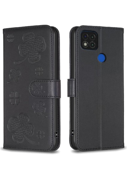 Xiaomi Redmi 9c Için Flip Case Cüzdan Kart Yuvaları Tutucu Kickstand Pu Yonca (Yurt Dışından)