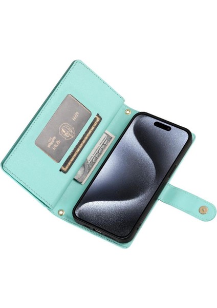 IPhone 15 Için Flip Case Pro Bilek Kayışı Kickstand Çok Fonksiyonlu Kart (Yurt Dışından) fırsatları