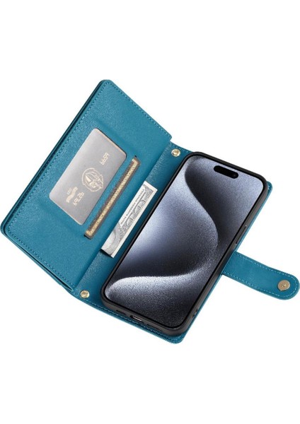 IPhone 15 Için Flip Case Pro Bilek Kayışı Kickstand Çok Fonksiyonlu Kart (Yurt Dışından) indirimleri