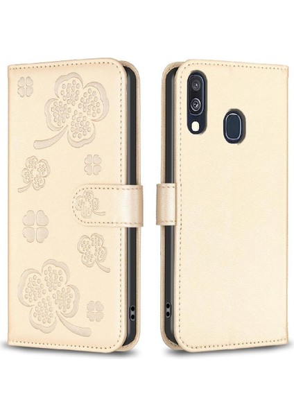 Samsung Galaxy A40 Çok Renkli Pu Deri Cüzdan Yonca Kartı Için Flip Case (Yurt Dışından)