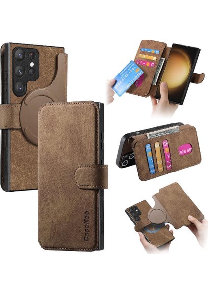 Samsung Galaxy S23 Için Flip Case Ultra Cüzdan Kart Standı Mıknatıs Koruyucu (Yurt Dışından)