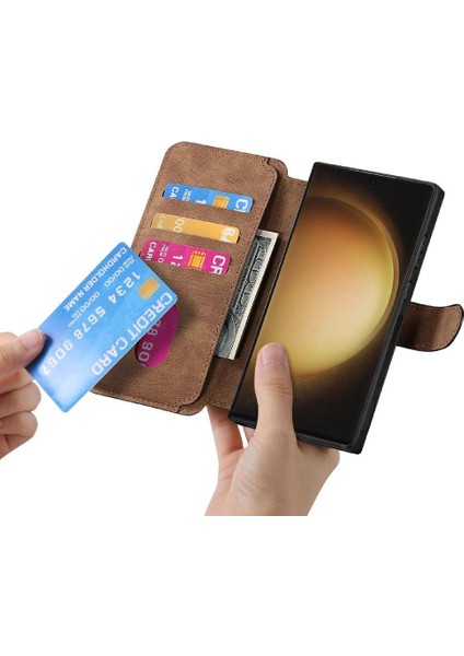 Samsung Galaxy S23 Için Flip Case Ultra Cüzdan Kart Standı Mıknatıs Koruyucu (Yurt Dışından) modelleri