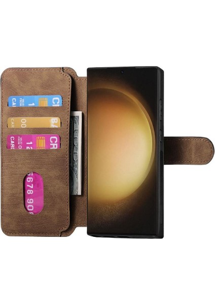 Samsung Galaxy S23 Için Flip Case Ultra Cüzdan Kart Standı Mıknatıs Koruyucu (Yurt Dışından) fırsatları