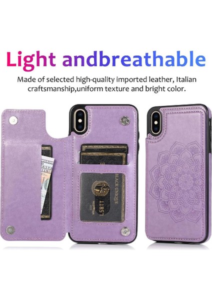 IPhone Xs Max Desen Çiçek Kabartmalı Pu Için Kart Tutucu Kılıf ile Cüzdan (Yurt Dışından) modelleri