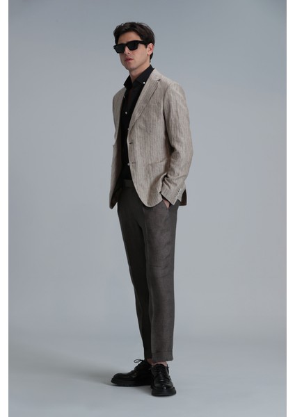 Star Smart Erkek Chino Pantolon Comfort Fit Kahverengi