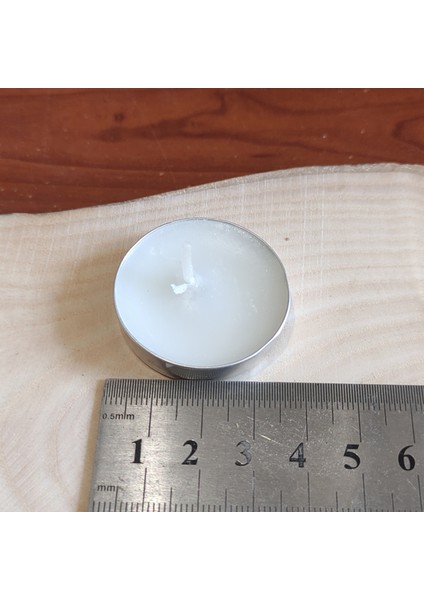 Oduncu Dünyası 50'Li Paket 6 Gr 3,5   cm   Genişlik  x  7 Mm Yükseklik Tealight Tea Light Mum Beyaz Renk (50 Adet)