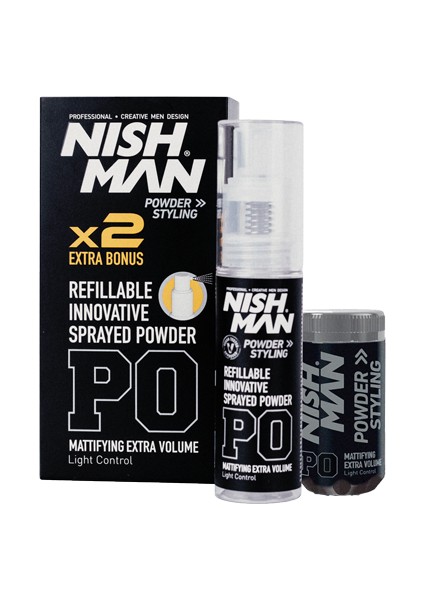 NISHMAN P0 Pudra Wax - Yedek Özel Pompalı Şişe Hediyeli 20+20