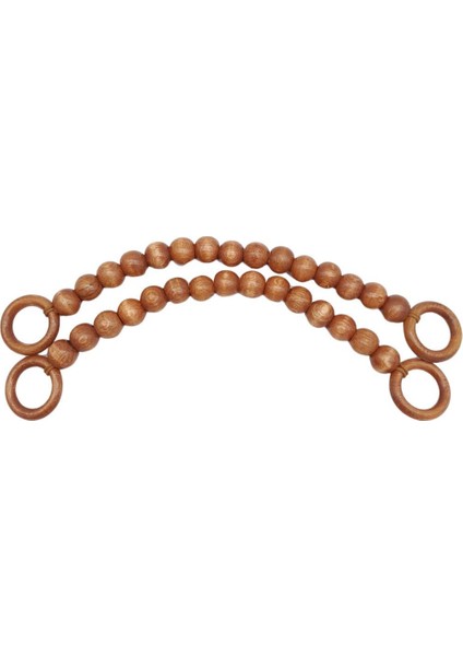 20 mm Ahşap Boncuklu 37 cm Taba Renk Çanta Sapı