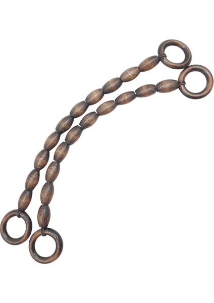 20 mm Oval Ahşap Boncuklu 40 cm Koyu Ahşap Renk Çanta Sapı
