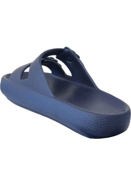 Kadın Çift Tokalı Platform Yazlık Terlik Lacivert modelleri