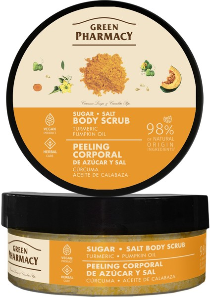 %98 Organik Şekerli Vücut Peelingi Zerdeçal ve Kabak Yağı 200 ml