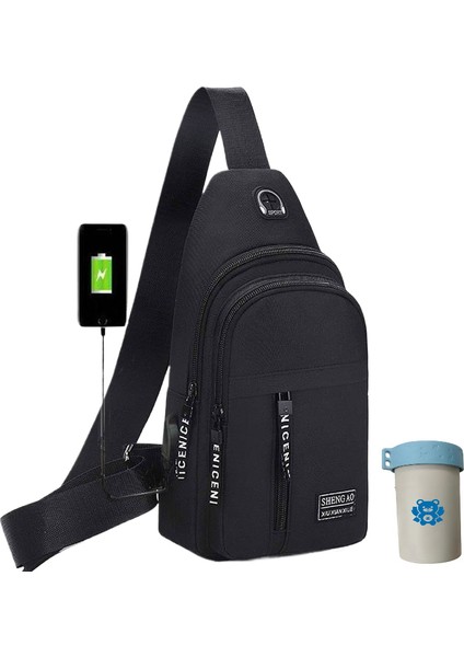 Omuz Çantası Spor Crossbody Çanta Rahat Düz Renk Oxford Kumaş Omuz Çantası Erkekler Için (Yurt Dışından)