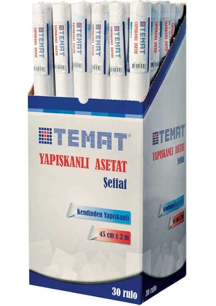 Yapışkanlı Asetat 45 cm x 2 M Şeffaf fiyatları