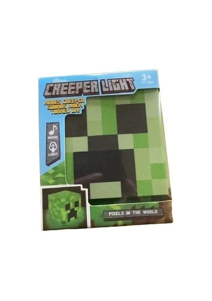Minecraft Creeper Taşınabilir Şarjlı Pilli Müzikli Gece Lambası