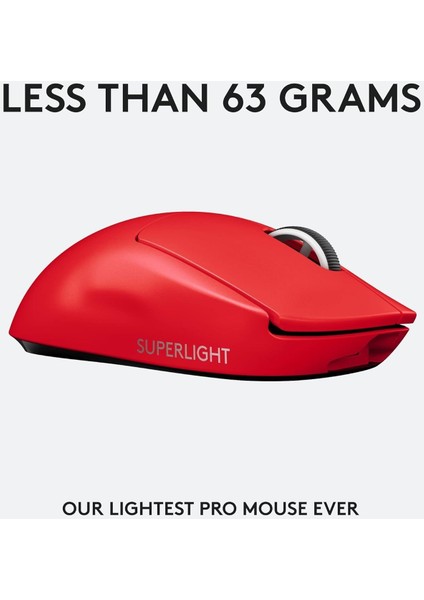 G Pro x Superlight  Lightspeed Hero Şarjlı Optik Kablosuz Oyuncu Mouse Kırmzı (Teşhir Kutusuz )