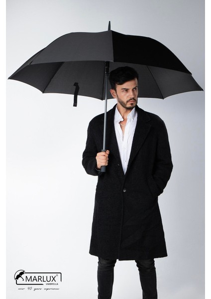 8 Fiber Telli Rüzgara Dayanıklı Otomatik Özel Tasarım Protokol Şemsiye Siyah Gri MPR2008 fiyatları