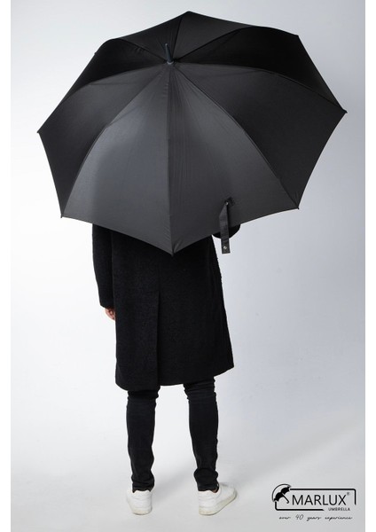 8 Fiber Telli Rüzgara Dayanıklı Otomatik Özel Tasarım Protokol Şemsiye Siyah Gri MPR2008 fırsatları