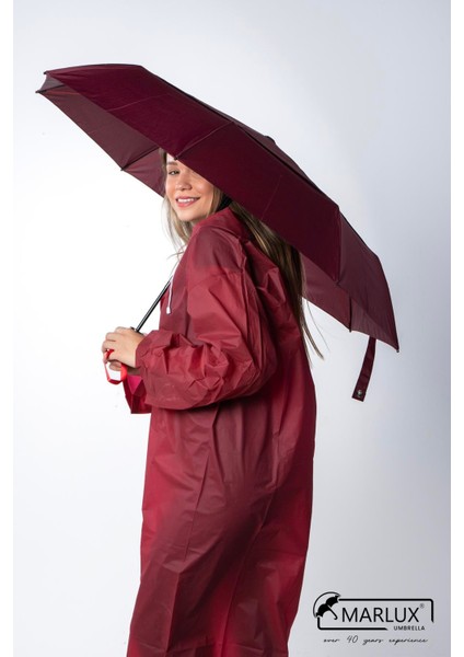 8 Telli Tam Otomatik Rüzgara Dayanıklı Yapı Kılıflı Şemsiye Bordo MPR2001 modelleri