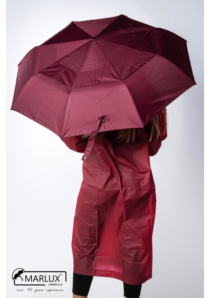 8 Telli Tam Otomatik Rüzgara Dayanıklı Yapı Kılıflı Şemsiye Bordo MPR2001 fırsatları