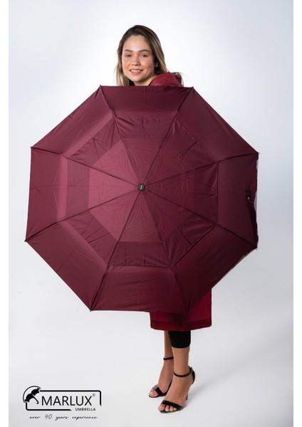 8 Telli Tam Otomatik Rüzgara Dayanıklı Yapı Kılıflı Şemsiye Bordo MPR2001 indirimleri