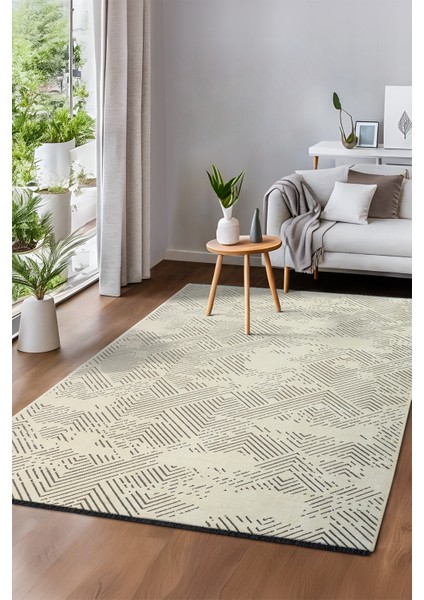 Colore Home Krem Kaymaz Taban Yıkanabilir Dekoratif Kilim Yolluk K5109