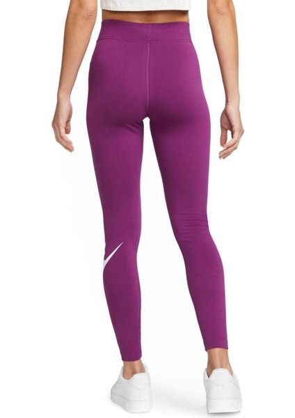 Sportswear Club High-Rise Leggings Yüksek Belli Pamuklu Mor Tayt fiyatları