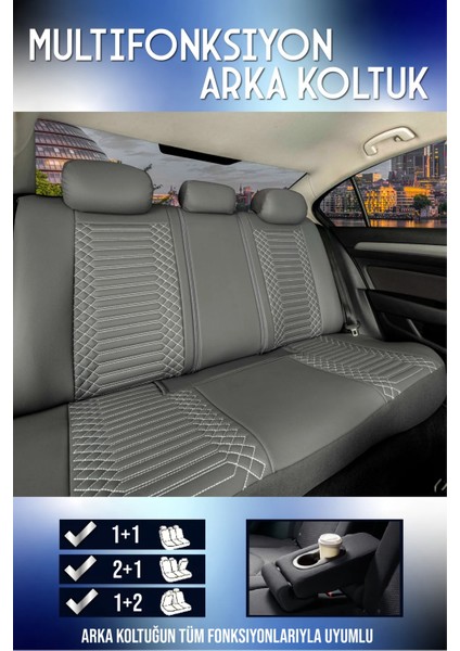 honda Accord Lüx Full Deri Oto Koltuk Kılıfı Ön Arka Takım (Exclusive) Füme