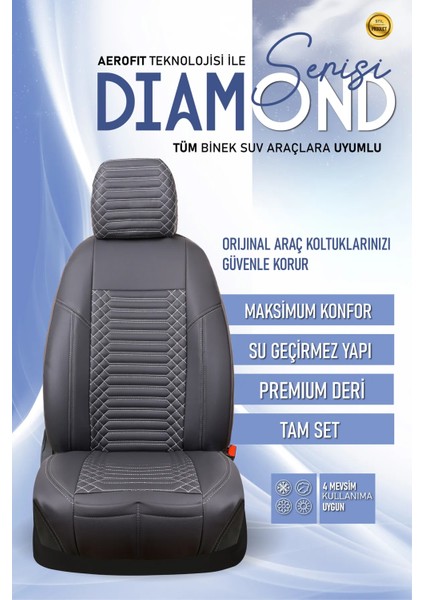 honda Accord Lüx Full Deri Oto Koltuk Kılıfı Ön Arka Takım (Exclusive) Füme