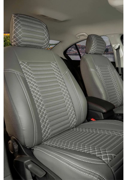 kia Picanto Lüx Full Deri Oto Koltuk Kılıfı Ön Arka Takım (Exclusive) Füme