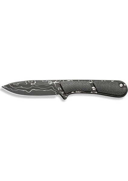 Mini Elementum Fixed Micarta Dark Green Damascus Bıçak