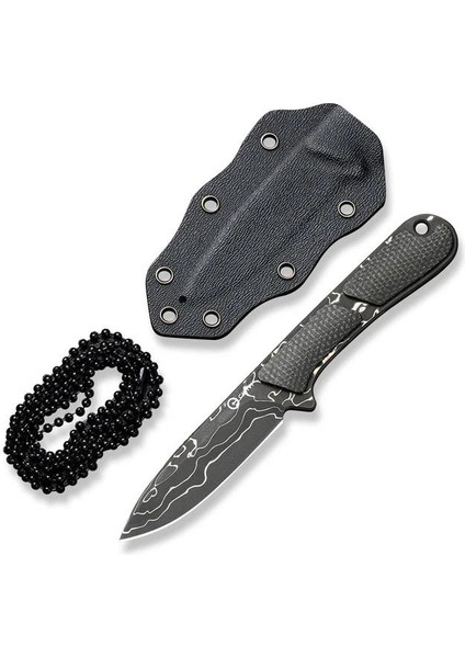 Mini Elementum Fixed Micarta Dark Green Damascus Bıçak