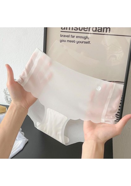 2'li Mikro Şeffaf Dikişsiz- Lazer Kesim Iz Yapmaz Ultra Ince Buz Ipeği Nefes Alabilen Külot Korse