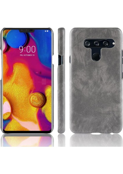 Lg V40 Thinq Anti Scratch Retro Lychee Desen Koruyucu Için Retro Kılıf (Yurt Dışından)