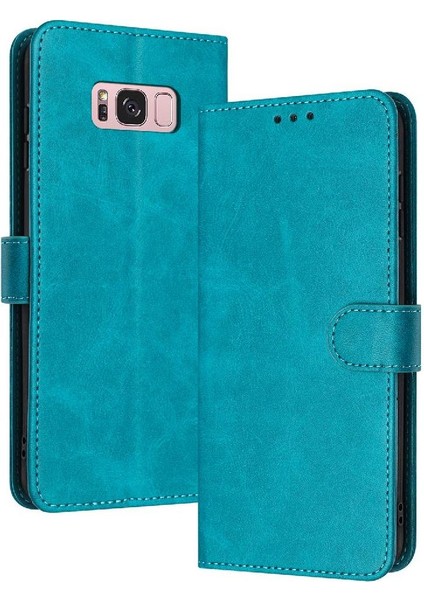 Toka Pu ile Samsung Galaxy S8 Kickstand Saf Renk Için Flip Case (Yurt Dışından)