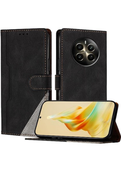 Realme 12 Artı Kart Yuvaları Için Kılıf Kapak Manyetik Kapatma Pu Deri (Yurt Dışından)
