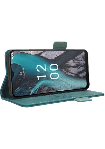 Nokia C22 Deri Folio Flip Case Kart Ekleme Tam Kapak Için Kılıf (Yurt Dışından)