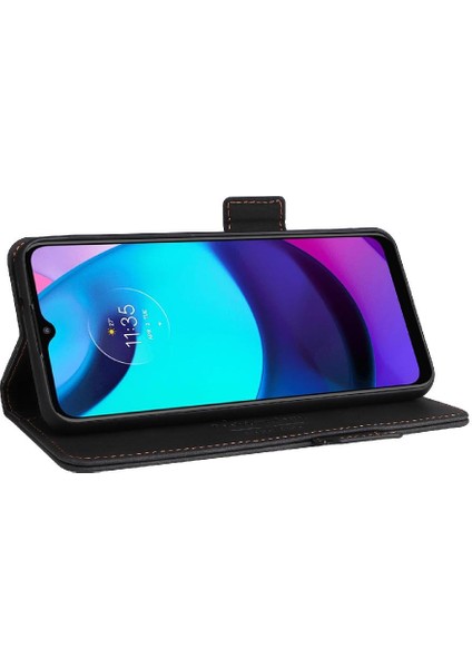 Motorola Motorola E20/E30/E40 Deri Folio Flip Case Koruyucu Kılıf (Yurt Dışından)