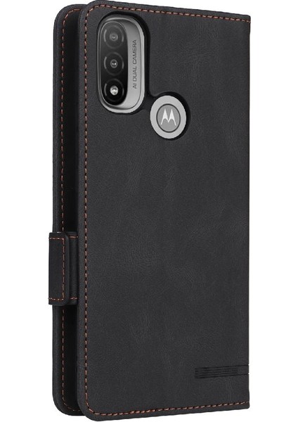 Motorola Motorola E20/E30/E40 Deri Folio Flip Case Koruyucu Kılıf (Yurt Dışından)