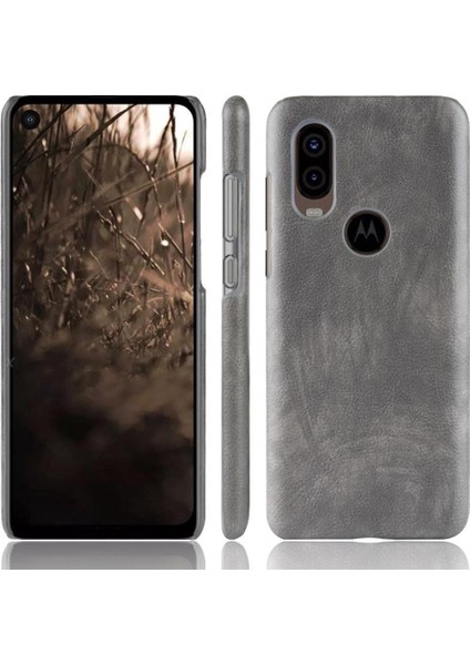 Motorola One Vision Uyumluluk Anti Scratch Retro Lychee Için Retro Kılıf (Yurt Dışından)
