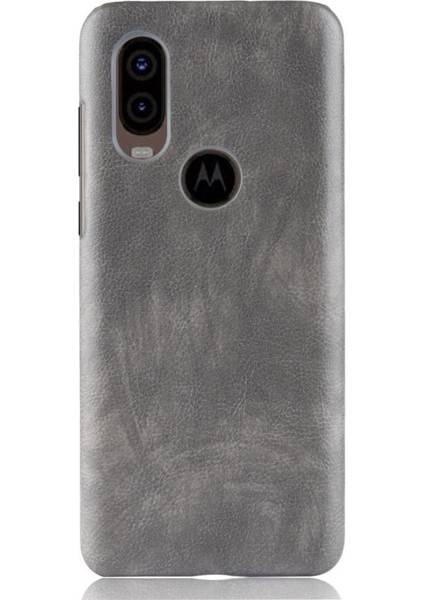 Motorola One Vision Uyumluluk Anti Scratch Retro Lychee Için Retro Kılıf (Yurt Dışından)