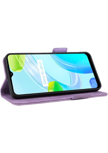 Oppo Realme C30 Kart Ekleme Deri Için Kılıf Folio Flip Case Tam (Yurt Dışından) modelleri