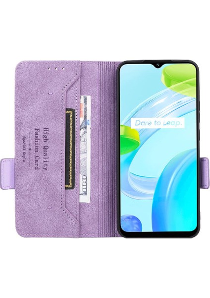 Oppo Realme C30 Kart Ekleme Deri Için Kılıf Folio Flip Case Tam (Yurt Dışından) indirimleri