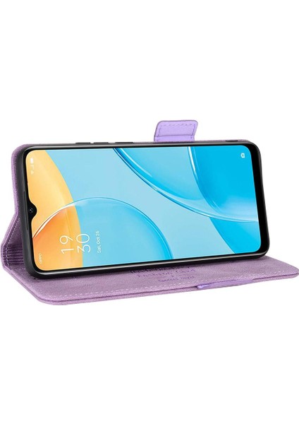 Oppo A15/A15S Deri Folio Flip Case Tam Koruma Kartı Için Kılıf (Yurt Dışından)