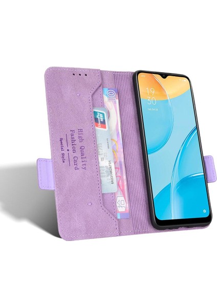Oppo A15/A15S Deri Folio Flip Case Tam Koruma Kartı Için Kılıf (Yurt Dışından)