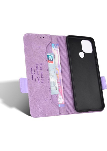 Oppo A15/A15S Deri Folio Flip Case Tam Koruma Kartı Için Kılıf (Yurt Dışından)