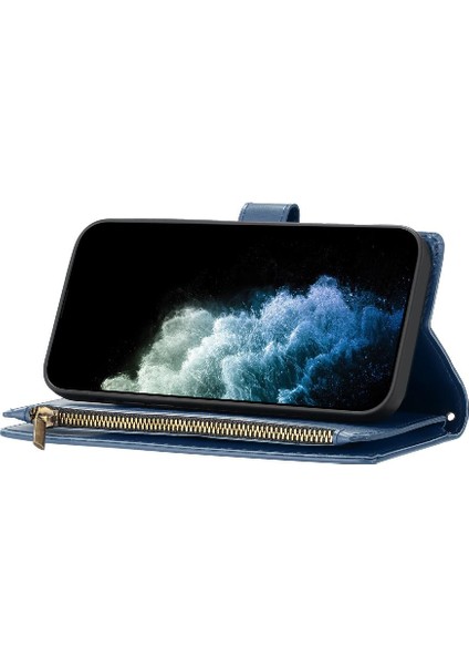 Gx Shop Samsung Galaxy S22 Artı Folio Kapak Cüzdan Fermuar Pu Deri Kart (Yurt Dışından)