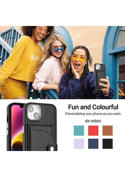 IPhone 15 Için Kılıf Artı Kart Tutucu Kickstand Koruyucu Kapak Premium Pu (Yurt Dışından)