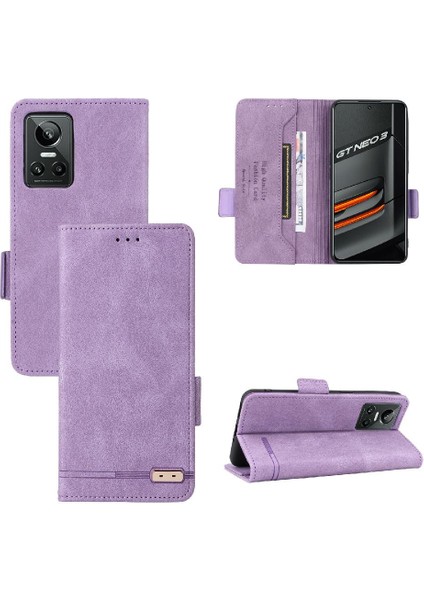Kart ile Realme Gt Neo3 Kart Ekleme Deri Folio Flip Case Için Kılıf (Yurt Dışından)